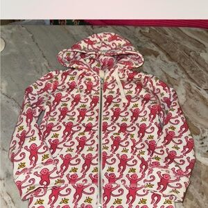 Roller Rabbit Pink and Yellow Monkey Print Kids Jacket